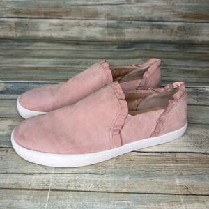 Kate Spade New York Womens 7M Leather Lillie Ruffle Slip On Sneakers Suede